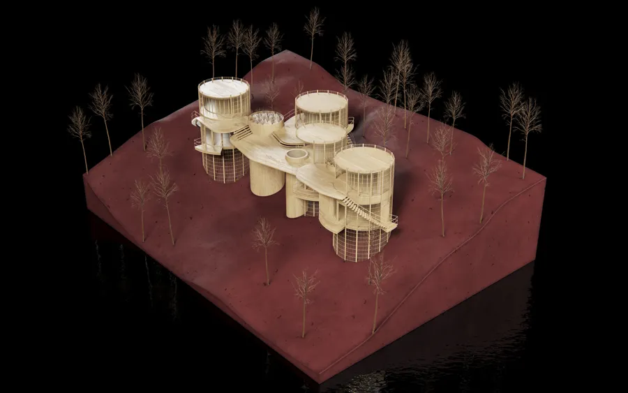 Physical architectural model of a Hongos cluster